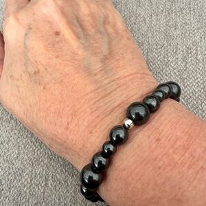 Black Beaded Magnetic Bracelet